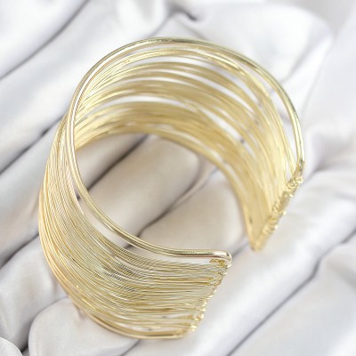 Pirinç Tel Sarma Model Gold Renk Kadın Bileklilk Pirinç Tel Sarma Model Gold Renk Kadın Bileklilk