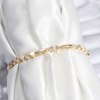 Pirinç VIP Seri Gold Renk Petek Model Kadın Bileklik Pirinç VIP Seri Gold Renk Petek Model Kadın Bileklik