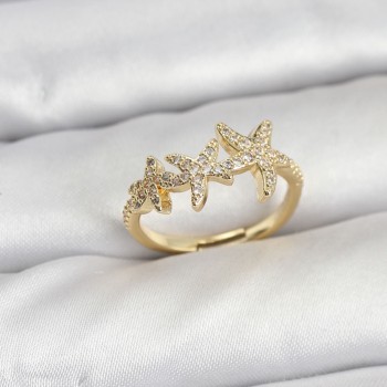 Pirinç Yıldız Model Gold Renk Kadın Yüzük Pirinç Yıldız Model Gold Renk Kadın Yüzük
