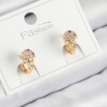 Pirinç Zirkon Taşlı Dondurma Model Gold Renk Çocuk Küpe Pirinç Zirkon Taşlı Dondurma Model Gold Renk Çocuk Küpe