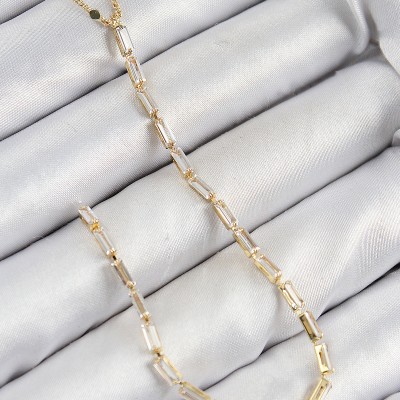 Pirinç Zirkon Taşlı Model Gold Renk Y Kolye Pirinç Zirkon Taşlı Model Gold Renk Y Kolye
