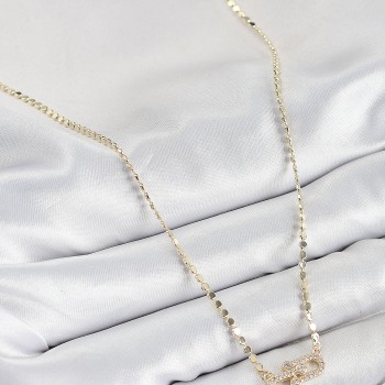 Pirinç Zirkon Taşlı Tifany Model Ezme Zincir Gold Renk Kadın Kolye Pirinç Zirkon Taşlı Tifany Model Ezme Zincir Gold Renk Kadın Kolye