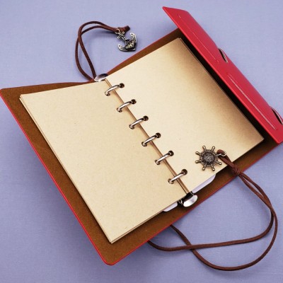 Pusula Tasarımlı Deri Defter - Değiştirilebilir Sayfalı - Vintage Ajanda Pusula Tasarımlı Deri Defter - Değiştirilebilir Sayfalı - Vintage Ajanda