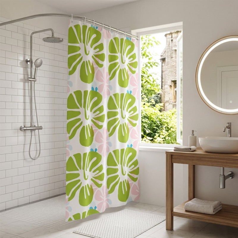 PVC Duş Perdesi - Çift Kanatlı - 12 Halkalı - 90x180 cm PVC Duş Perdesi - Çift Kanatlı - 12 Halkalı - 90x180 cm