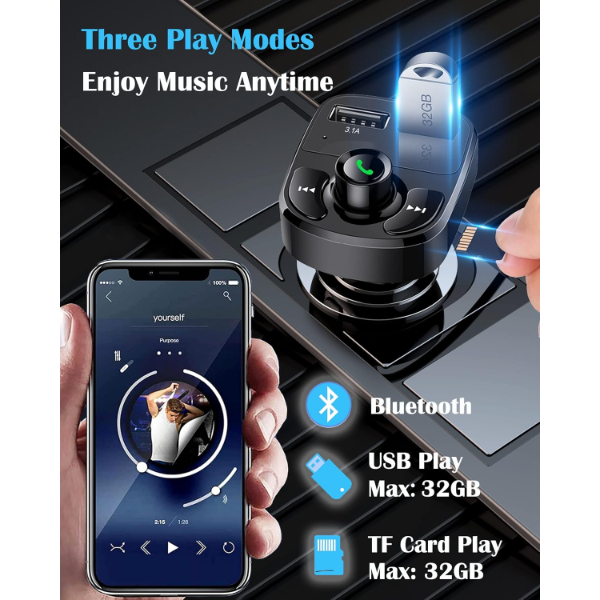 QC 3.1A USB & PD /TF FM Transmitter