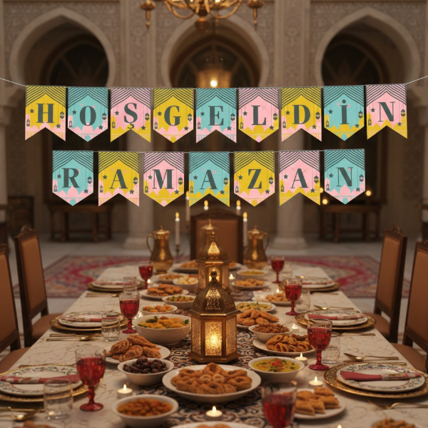 Ramazan Renkli Banner Süs - Hoşgeldin Ramazan Ramazan Renkli Banner Süs - Hoşgeldin Ramazan
