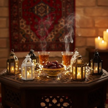 Ramazan Temalı Büyük Altıgen Açık Kubbe LED Lamba Ramazan Temalı Büyük Altıgen Açık Kubbe LED Lamba