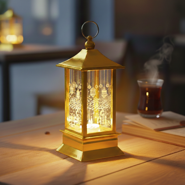 Ramazan Temalı Gold Kare Kubbe LED Lamba Ramazan Temalı Gold Kare Kubbe LED Lamba