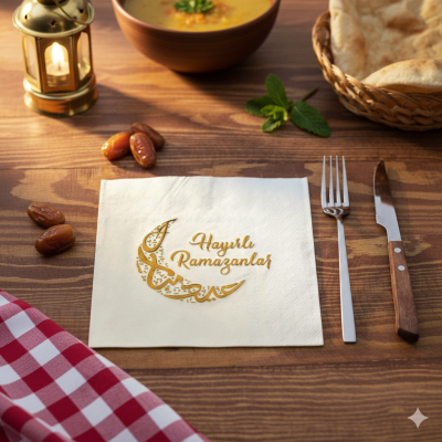 Ramazan Temalı Yaldız Baskılı Peçete Ramazan Temalı Yaldız Baskılı Peçete