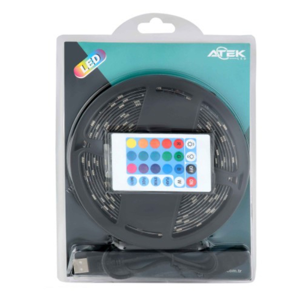 RGB Şerit 30 LED Kumandalı USB Bağlantılı RGB Şerit 30 LED Kumandalı USB Bağlantılı