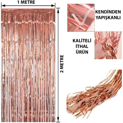Rose Gold Püsküllü Kapı Perdesi Rose Gold Püsküllü Kapı Perdesi