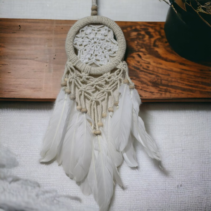 Rüya Kovan Dream Catcher Beyaz Kuş Tüylü Rüya Kovan Dream Catcher Beyaz Kuş Tüylü