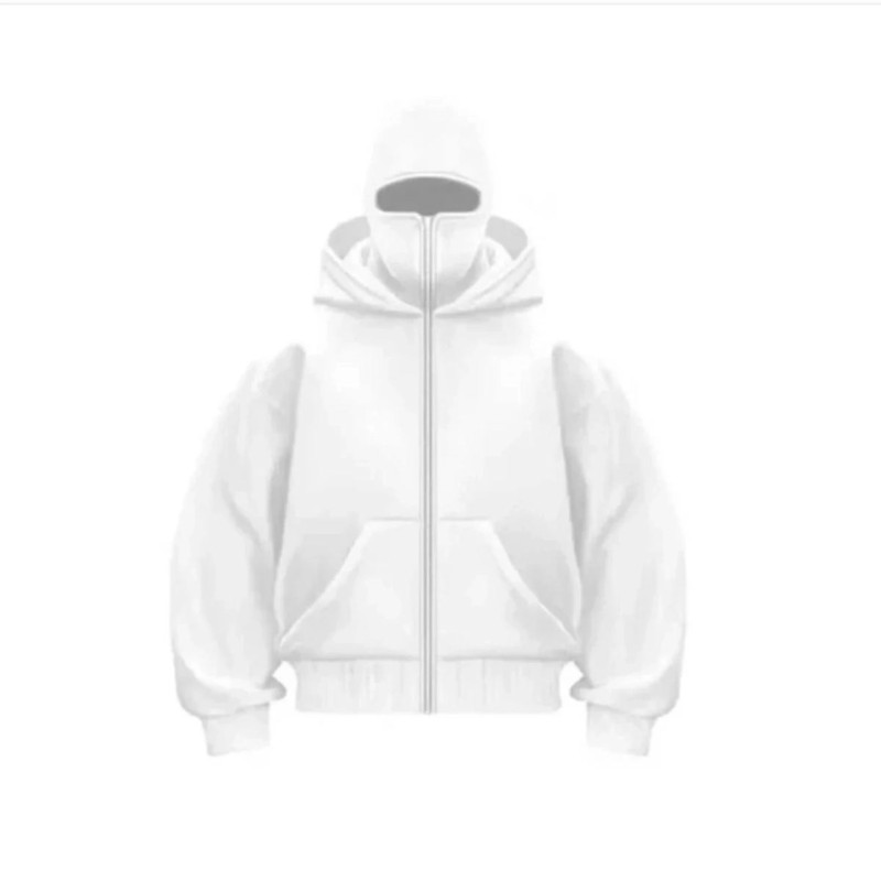Samuray Ninja Çift Kapşonlu ZIP Fermuarlı Kanguru Cepli Tam Fermuarlı Hoodie Swetshirt - Beyaz Samuray Ninja Çift Kapşonlu ZIP Fermuarlı Kanguru Cepli Tam Fermuarlı Hoodie Swetshirt - Beyaz