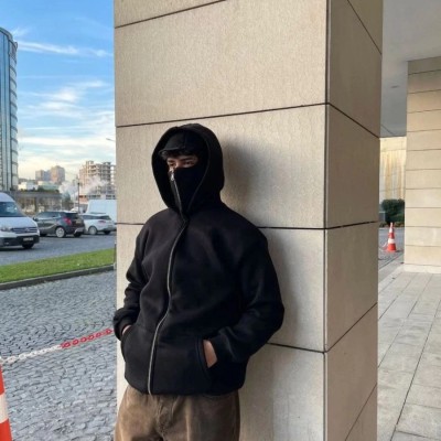 Samuray Ninja Çift Kapşonlu ZIP Fermuarlı Kanguru Çepli Tam Fermuarlı Hoodie Swetshirt - Siyah Samuray Ninja Çift Kapşonlu ZIP Fermuarlı Kanguru Çepli Tam Fermuarlı Hoodie Swetshirt - Siyah