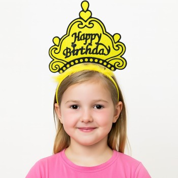 Sarı Happy Birthday Doğum Günü Prenses Tacı Sarı Happy Birthday Doğum Günü Prenses Tacı