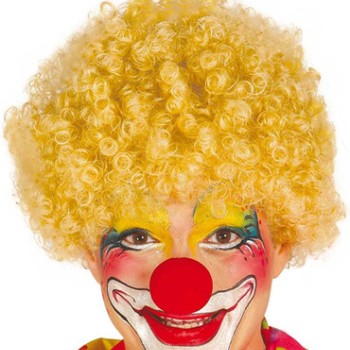 Sarı Renk Kıvırcık Afro Palyaço Seti Sarı Renk Kıvırcık Afro Palyaço Seti