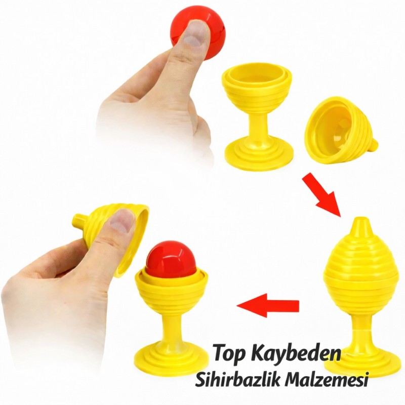 Sarı Renk Sihirli Kupa Top Kaybetme Oyunu 7 cm Sarı Renk Sihirli Kupa Top Kaybetme Oyunu 7 cm