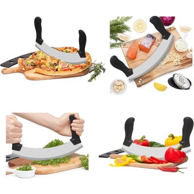 Satır Kıyma Bıçağı - Yarım Ay Modeli - Sebze Doğrama Satırı - Pizza Dilimleme Bıçağı - Paslanmaz Çelik Satır Kıyma Bıçağı - Yarım Ay Modeli - Sebze Doğrama Satırı - Pizza Dilimleme Bıçağı - Paslanmaz Çelik