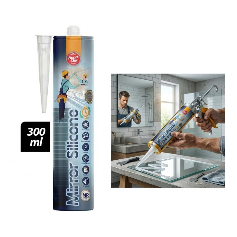 Şeffaf Silikon - 300 ml - Ayna Cam Yapıştırıcı Şeffaf Silikon - 300 ml - Ayna Cam Yapıştırıcı