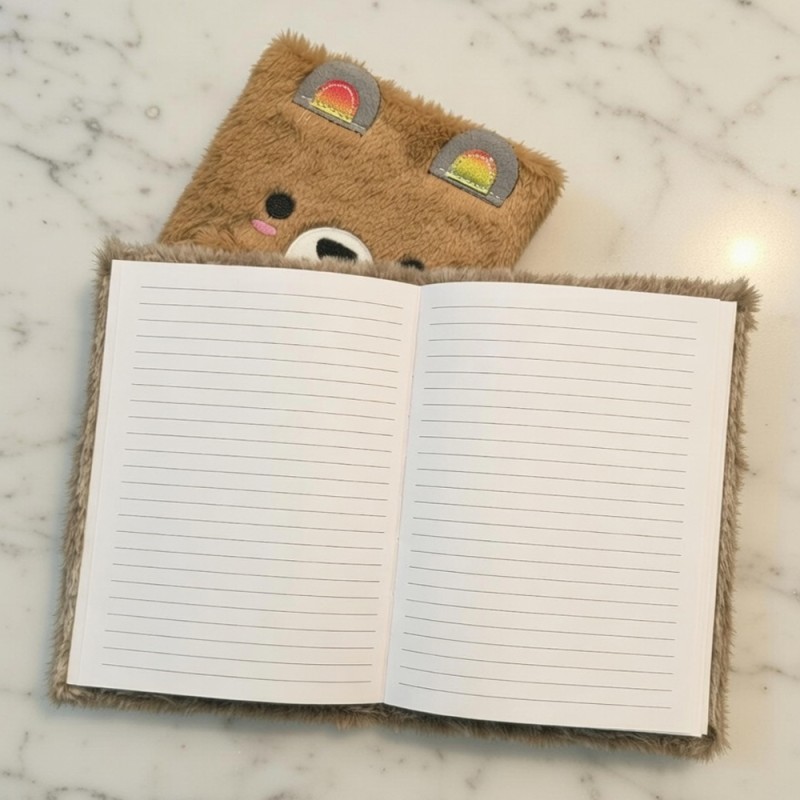 Sevimli Ayıcık Peluş Çizgili Defter Sevimli Ayıcık Peluş Çizgili Defter