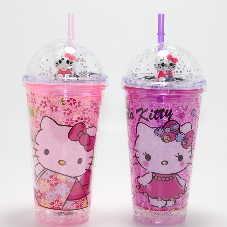 Sevimli Hello Kitty Işıklı Pipetli Boncuklu Suluk & Bardak (400 Ml) Sevimli Hello Kitty Işıklı Pipetli Boncuklu Suluk & Bardak (400 Ml)