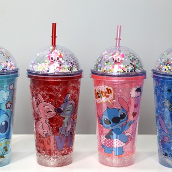 Sevimli Stitch Pipetli Işıklı Pullu Suluk Bardak 400 ml Sevimli Stitch Pipetli Işıklı Pullu Suluk Bardak 400 ml