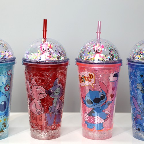 Sevimli Stitch Pipetli Işıklı Pullu Suluk Bardak 400 ml Sevimli Stitch Pipetli Işıklı Pullu Suluk Bardak 400 ml