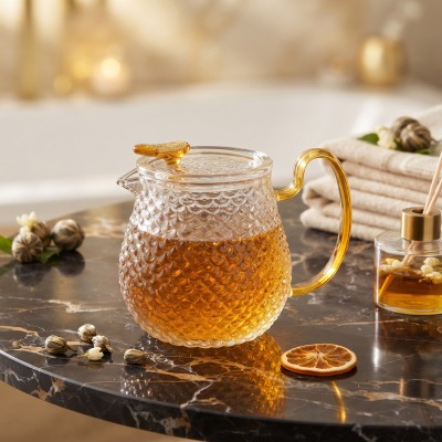 Şık Tasarımlı Cam Demlik - 550 ml - Borosilikat Cam Şık Tasarımlı Cam Demlik - 550 ml - Borosilikat Cam