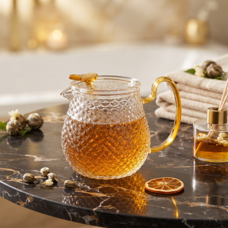 Şık Tasarımlı Cam Demlik - 550 ml - Borosilikat Cam Şık Tasarımlı Cam Demlik - 550 ml - Borosilikat Cam