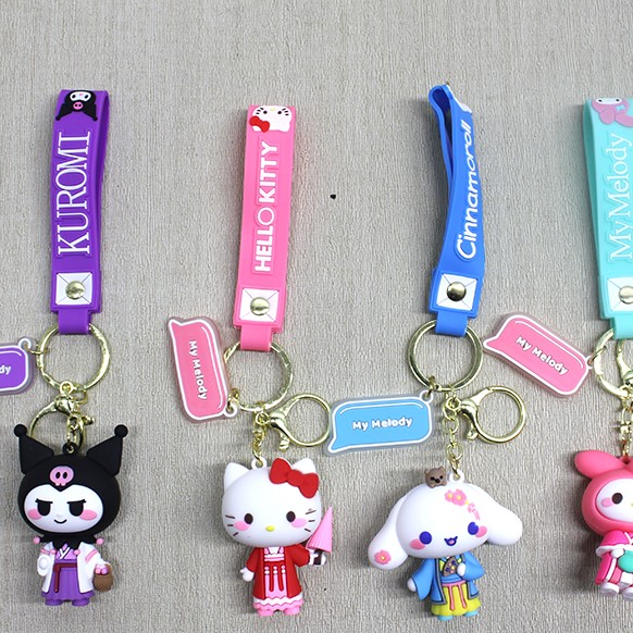 Silikon Kuromi, Hello Kitty, My Melody Anahtarlık 