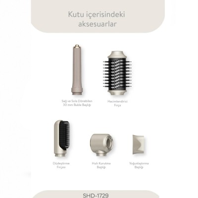 Sinbo Air Brush Saç Şekillendirme Cihazı - 5 Başlıklı - Rose Gold Renk 