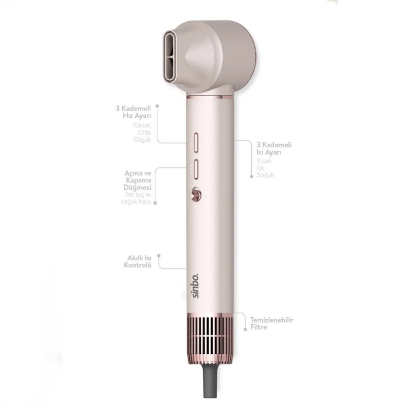 Sinbo Air Brush Saç Şekillendirme Cihazı - 5 Başlıklı - Rose Gold Renk 