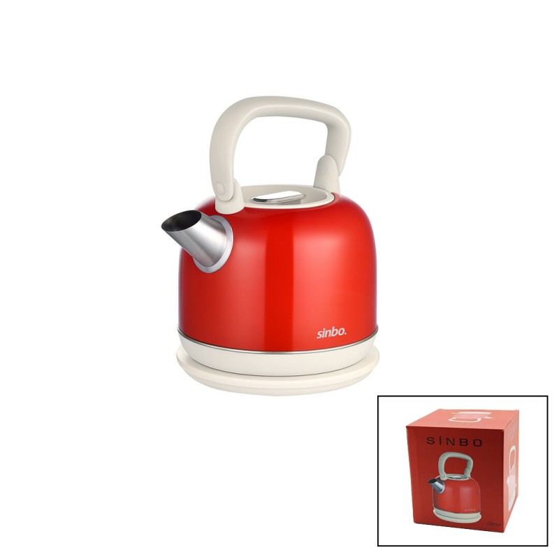 Sinbo Demlik Kettle Su Isıtıcı - Kırmızı - 2.2 Litre - Çelik - Retro Görünüm Sinbo Demlik Kettle Su Isıtıcı - Kırmızı - 2.2 Litre - Çelik - Retro Görünüm