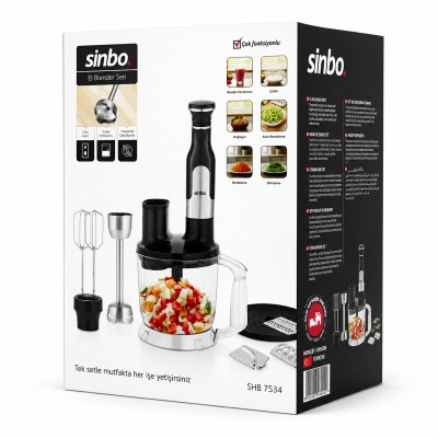 Sinbo El Multi Blender Seti - 2 Litre Hazneli - Paslanmaz Çelik Bıçaklı Sinbo El Multi Blender Seti - 2 Litre Hazneli - Paslanmaz Çelik Bıçaklı