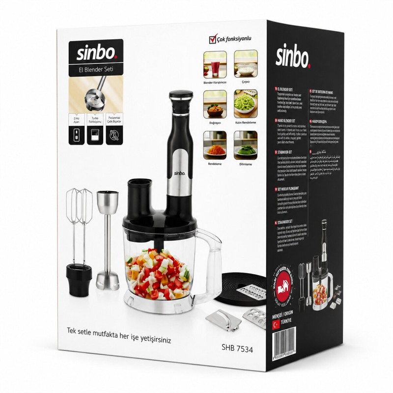 Sinbo El Multi Blender Seti - 2 Litre Hazneli - Paslanmaz Çelik Bıçaklı Sinbo El Multi Blender Seti - 2 Litre Hazneli - Paslanmaz Çelik Bıçaklı