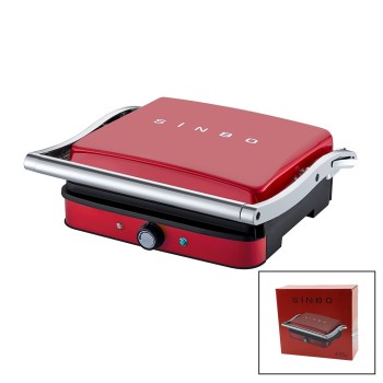 Sinbo Izgara ve Tost Makinesi - Retro Tasarım - Kırmızı Renk Sinbo Izgara ve Tost Makinesi - Retro Tasarım - Kırmızı Renk