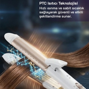 Sinbo Saç Düzleştirici ve Maşa - Seramik Kaplama - 180°C Sıcaklık 