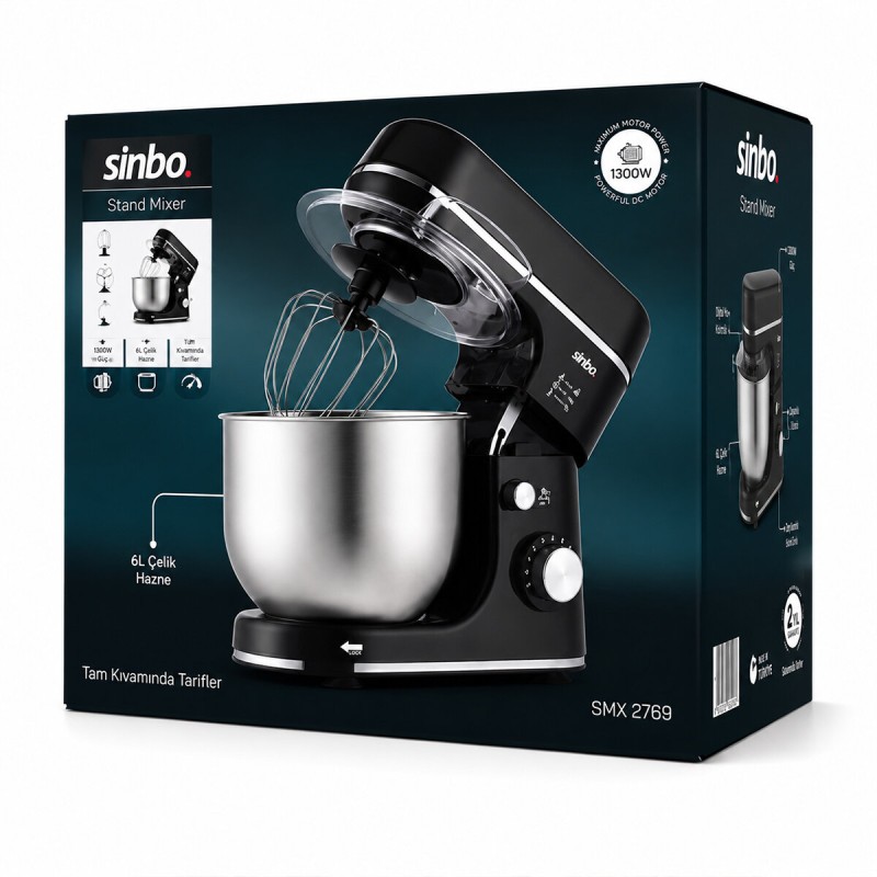 Sinbo Standlı Mikser - Siyah Renk - 12 Litre Hazne Sinbo Standlı Mikser - Siyah Renk - 12 Litre Hazne