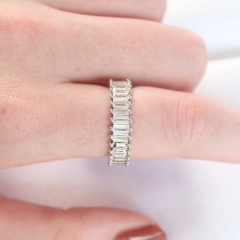 Sıralı Baget Taşlı Silver Renk Ayarlanabilir Yüzük Sıralı Baget Taşlı Silver Renk Ayarlanabilir Yüzük