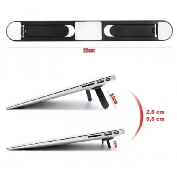 Siyah 2 Kademeli Katlanabilir ve Yapışkanlı Laptop Standı Siyah 2 Kademeli Katlanabilir ve Yapışkanlı Laptop Standı