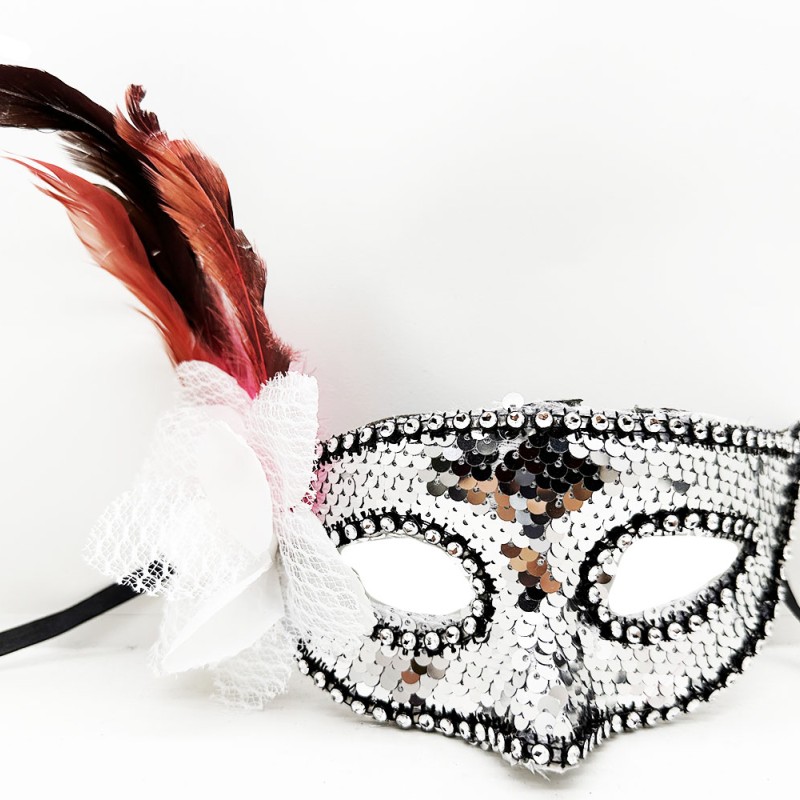 Siyah Kadife Rengarenk Pullu Maske Siyah Kadife Rengarenk Pullu Maske