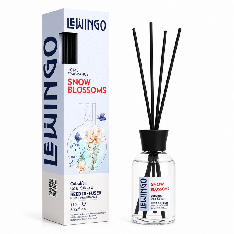 Snow Blossoms Bambu Çubuklu Oda Kokusu - 110 ml - Cam Şişe Snow Blossoms Bambu Çubuklu Oda Kokusu - 110 ml - Cam Şişe