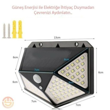 Solar Bahçe Aydınlatma Lambası 100 Led Solar Bahçe Aydınlatma Lambası 100 Led