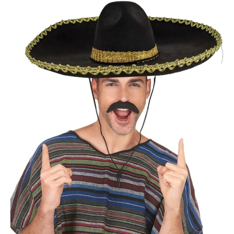 Sombrero Meksika Şapkası Altın Şeritli Yetişkin Boy Sombrero Meksika Şapkası Altın Şeritli Yetişkin Boy