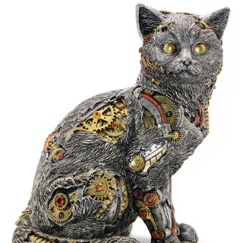 Steampunk Polyester Kedi Figürü Model 2 Steampunk Polyester Kedi Figürü Model 2