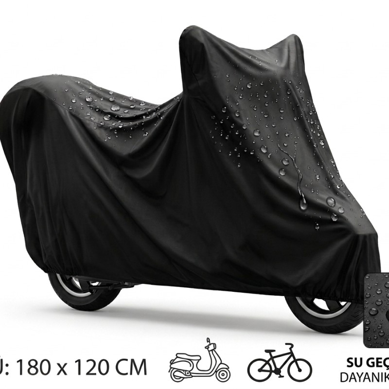 Su ve Toz Geçirmez Motosiklet ve Scooter Koruma Brandası 180x120 cm Su ve Toz Geçirmez Motosiklet ve Scooter Koruma Brandası 180x120 cm