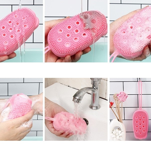 Süngerli Silikon Banyo Kesesi Süngerli Silikon Banyo Kesesi