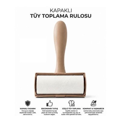 Tüy Toplama Rulosu - Kapaklı - Ergonomik - Taşınabilir Tüy Toplama Rulosu - Kapaklı - Ergonomik - Taşınabilir