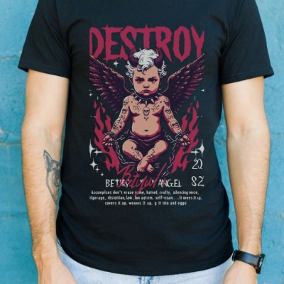 Unisex Oversize 24/1 Penye DTF Baskılı Tişört - DTF144 Unisex Oversize 24/1 Penye DTF Baskılı Tişört - DTF144
