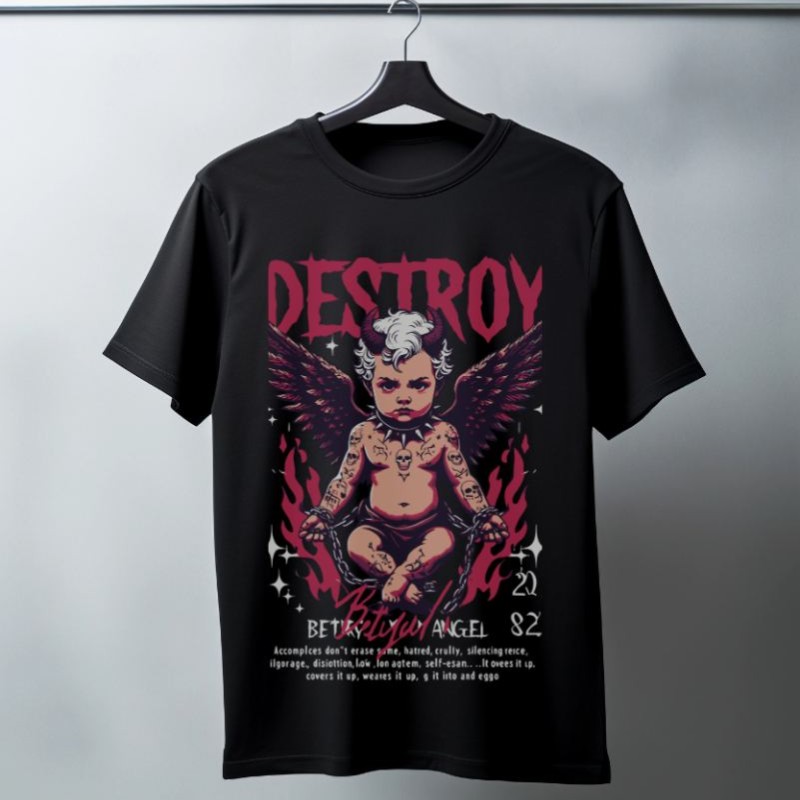 Unisex Oversize 24/1 Penye DTF Baskılı Tişört - DTF144 Unisex Oversize 24/1 Penye DTF Baskılı Tişört - DTF144